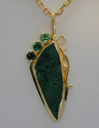 Faceted & Drusy Green Garnets